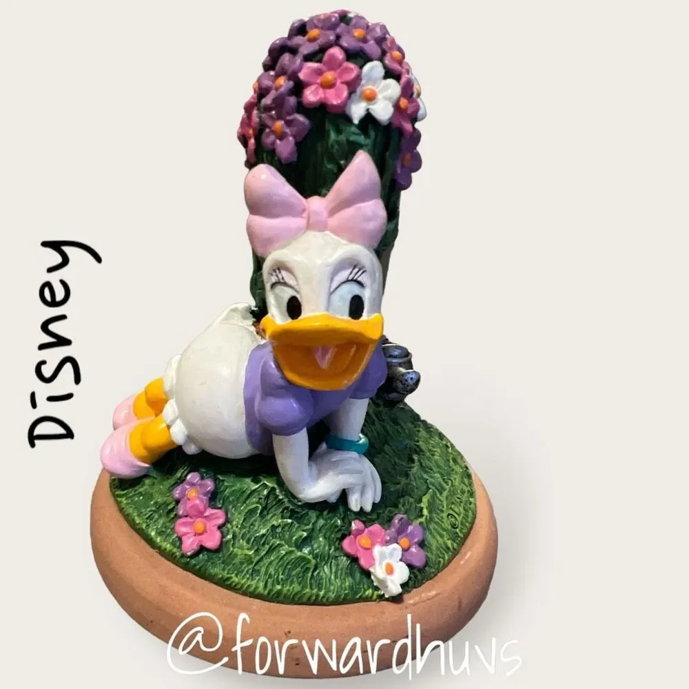 Disney Daisy Duck Terracotta Cookie Stamp Flower Pot Rare Vintage 1990s